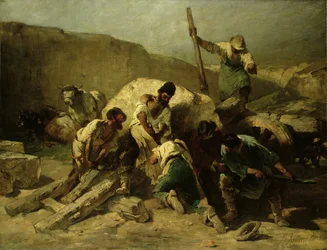 Transport von Steinblöcken